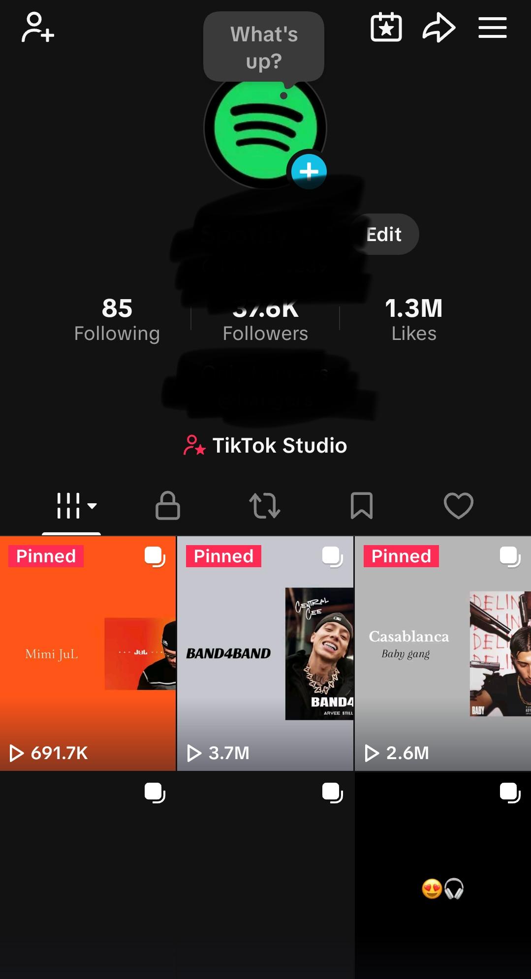 TikTok account 37k followers